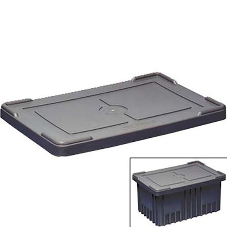 Lewisbins Black Plastic 22-3/4 in L, 17-3/4 in W, 1/2 in H CDC3040XL